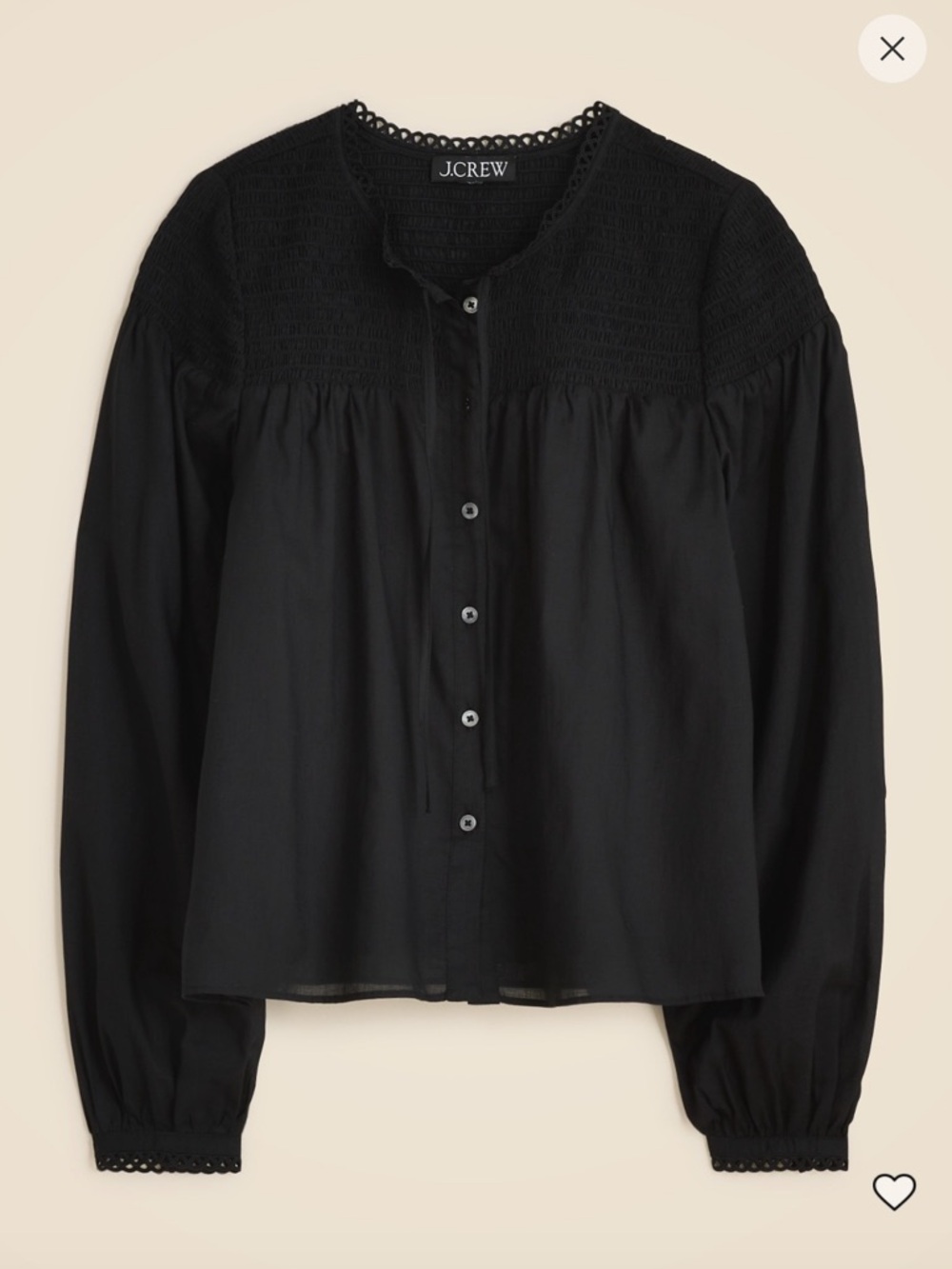 J. Crew Popover top in cotton voile